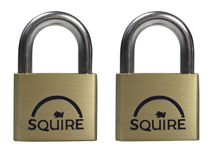 Squire LN5T Lion Brass Padlocks 5-Pin 50mm Twin Pack Squire - RockBottom Nothampton