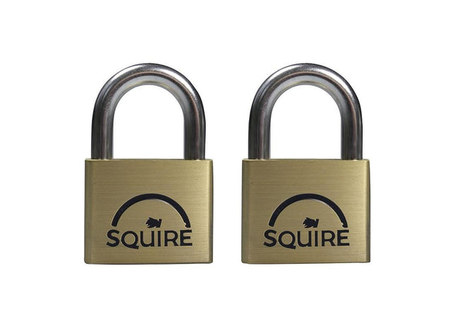 Squire LN5T Lion Brass Padlocks 5-Pin 50mm Twin Pack Squire - RockBottom Nothampton