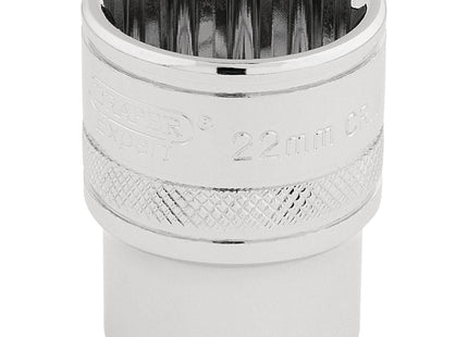 Draper HI-TORQ 12 Point Socket, 1/2" Sq. Dr., 22mm 33368 Draper - Town Tools 