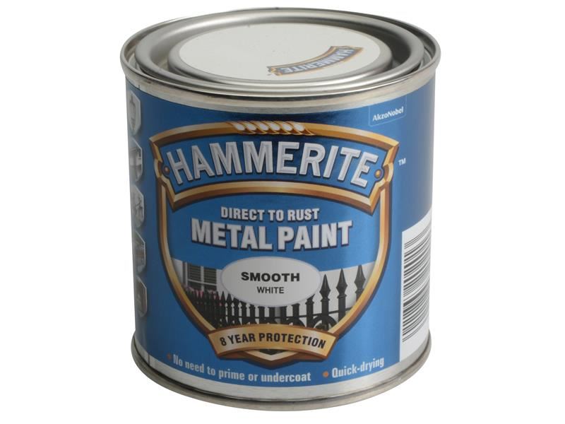 Hammerite Direct to Rust Smooth Finish Metal Paint White 250ml Hammerite - RockBottom Northampton