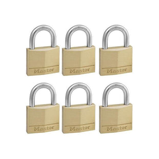 Master Lock Solid Brass 40mm Padlock 4-Pin - Keyed Alike x 6 Master Lock - RockBottom Northampton