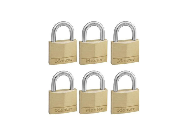Master Lock Solid Brass 40mm Padlock 4-Pin - Keyed Alike x 6 Master Lock - RockBottom Northampton