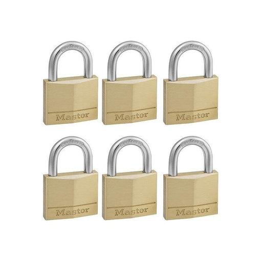 Master Lock Solid Brass 40mm Padlock 4-Pin - Keyed Alike x 6 Master Lock - RockBottom Northampton