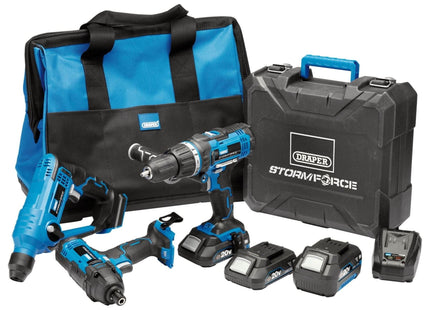 Draper Storm Force 20V Cordless Fixing Kit (8 Piece) 40449 Draper - Town Tools 