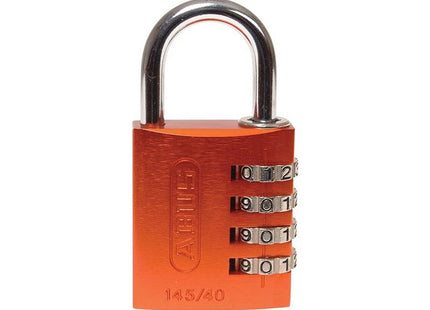 Abus Mechanical 145/40 40mm Aluminium Combination Padlock Orange 49527 ABUS Mechanical - RockBottom Northampton 