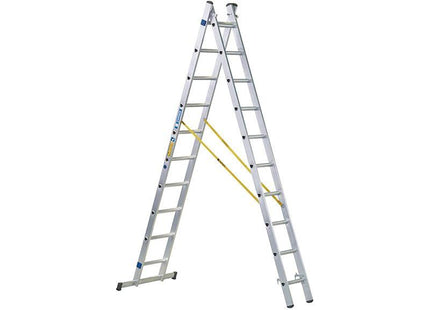Zarges D-Rung Combination Ladder 2-Part 2 x 10 Rungs Zarges - RockBottom Northampton