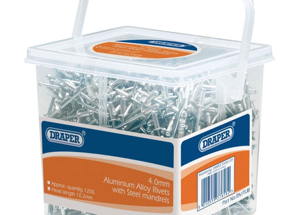 Draper Blind Rivets, 4.0 x 10.2mm (Tub of 1200) 37658 Draper - Town Tools 