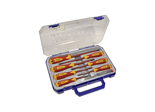 Faithfull VDE Soft Grip Screwdriver Set (Case), 8 Piece Faithfull - RockBottom Northampton