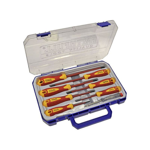 Faithfull VDE Soft Grip Screwdriver Set (Case), 8 Piece Faithfull - RockBottom Northampton