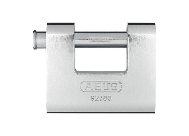 Abus Mechanical 92/80mm Monoblock Brass Body Shutter Padlock ABUS Mechanical - RockBottom Northampton 