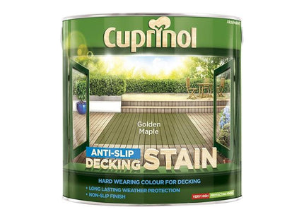 Cuprinol Anti-Slip Decking Stain Golden Maple 2.5 litre Cuprinol - RockBottom Northampton