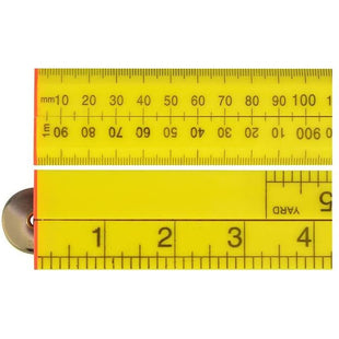 Faithfull Folding Rule Yellow ABS Plastic 1m (36in) Faithfull - RockBottom Northampton