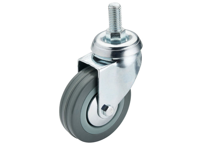 Draper Swivel Bolt Fixing Rubber Castor, 75mm Diameter, S.W.L. 70kg Draper - Town Tools