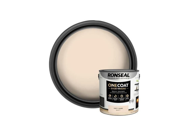 Ronseal One Coat Everywhere Interior Soft Sand Matt 2.5 litre Ronseal - RockBottom Nothampton