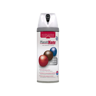 Plastikote Twist & Spray Gloss White 400ml PlastiKote - RockBottom Nothampton