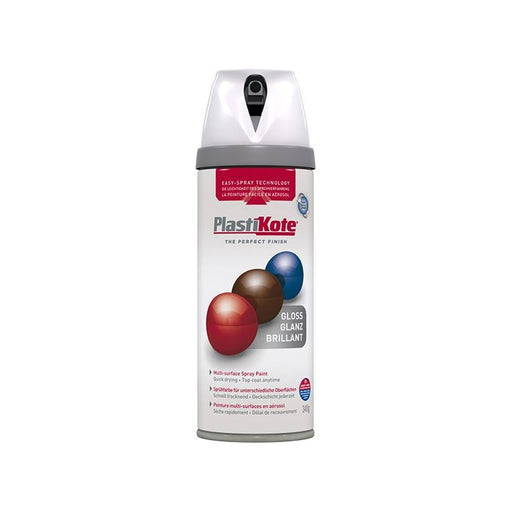 Plastikote Twist & Spray Gloss White 400ml PlastiKote - RockBottom Nothampton