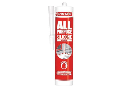 Evo-Stik 112902 All Purpose Flex Silicone Sealant White C20 EVO-STIK - RockBottom Northamptin