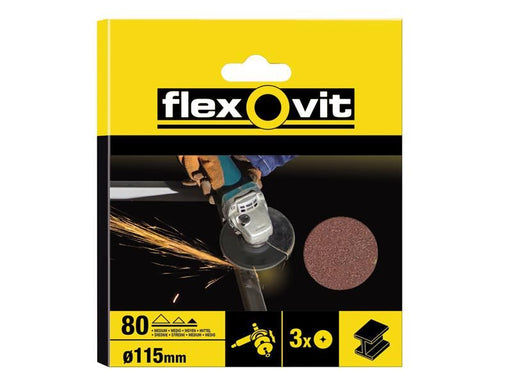 Flexovit Aluminium Oxide Fibre Disc 115mm Extra Coarse 36G (Pack 3) Flexovit - RockBottom Northampton
