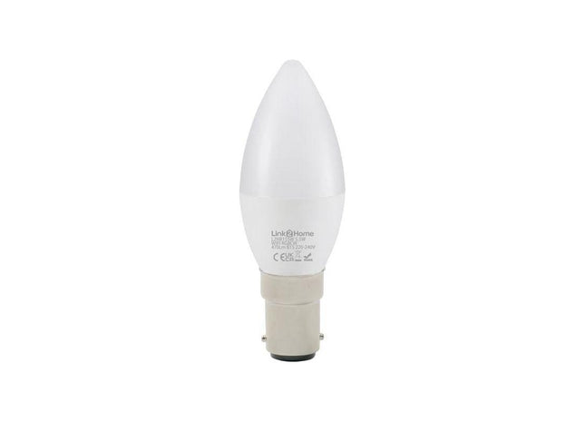 Link2Home Wi-Fi LED SBC (B15) Opal Candle Dimmable Bulb, White + RGB 470 lm 5.5W Link2Home - RockBottom Northampton