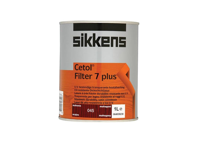 Sikkens Cetol Filter 7 Plus Translucent Woodstain Mahogany 1 litre Sikkens - RockBottom Nothampton
