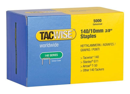 Tacwise 140 Galvanised Staples 10mm (Pack 5000) Tacwise - RockBottom Northampton