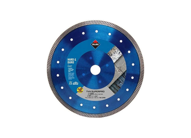 Rubi Tiling Tools TVH200 SUPERPRO Diamond Blade 200mm RUBI TILING TOOLS - RockBottom Nothampton