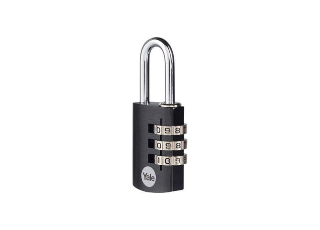 Yale Locks Aluminium Combination Padlock 28mm Black Yale Locks - RockBottom Northampton