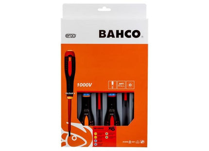 Bahco BE-9884S ERGO™ VDE Insulated Screwdriver Set, 6 Piece Bahco - RockBottom Northampton