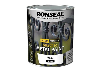 Ronseal Direct to Metal Paint White Gloss 750ml Ronseal - RockBottom Nothampton