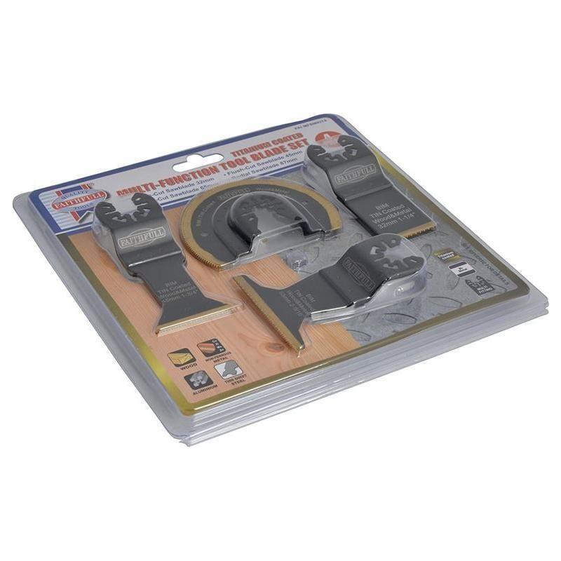 Faithfull Multi-Function Titanium Blade Set 4 Piece Faithfull - RockBottom Northampton