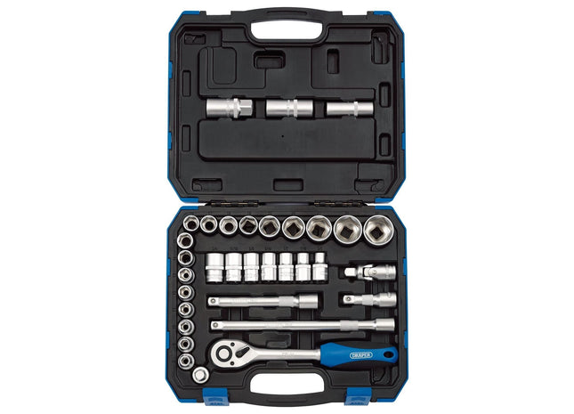 Draper Combined MM/AF Socket Set, 1/2" Sq. Dr. (33 Piece) 16363 Draper - Town Tools 