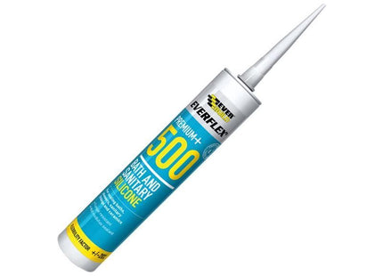 Everbuild Sika 500 Bath & Sanitary Silicone Sealant White 290ml Everbuild Sika - RockBottom Northamptin