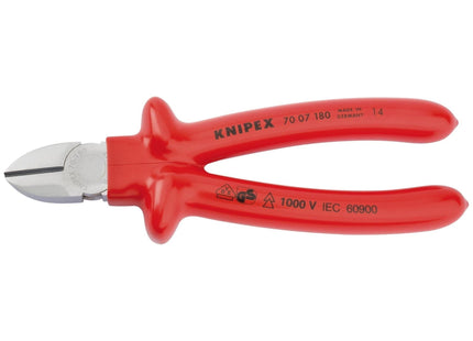 Draper Knipex 70 07 180 Fully Insulated S Range Diagonal Side Cutter, 180mm Draper - Town Tools 