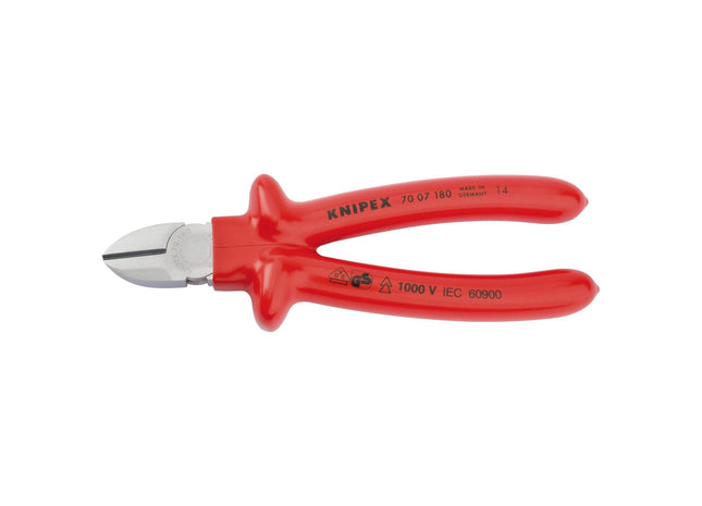 Draper Knipex 70 07 180 Fully Insulated S Range Diagonal Side Cutter, 180mm Draper - Town Tools 