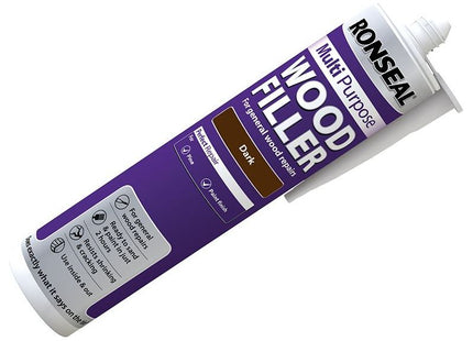 Ronseal Multipurpose Wood Filler Cartridge Dark 310ml Ronseal - RockBottom Nothampton