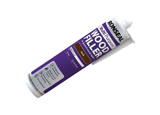 Ronseal Multipurpose Wood Filler Cartridge Dark 310ml Ronseal - RockBottom Nothampton