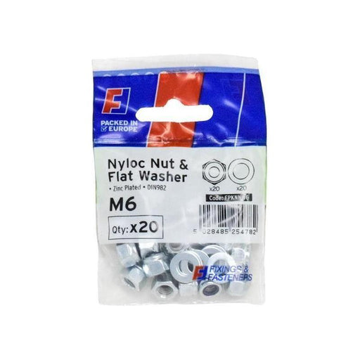Forgefix Nyloc Nut & Washer M6 ForgePack 20 ForgeFix - RockBottom Northampton
