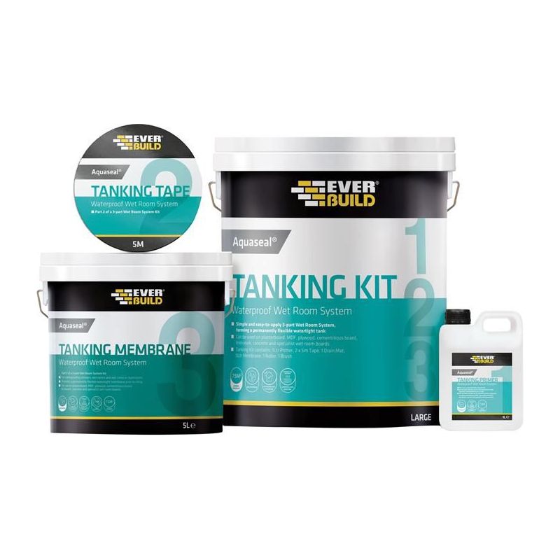 Everbuild Sika Aquaseal Wet Room System Kit 4.5m² Everbuild Sika - RockBottom Northamptin