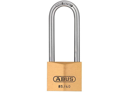 Abus Mechanical 85/40mm Brass Padlock 63mm Long Shackle Carded ABUS Mechanical - RockBottom Northampton 