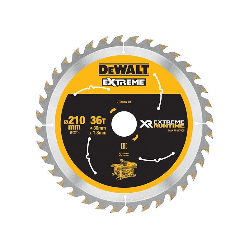 Dewalt Power Tools XR FlexVolt Table Saw Blade 210 x 30mm x 36T DeWALT Power Tools - RockBottom Northampton
