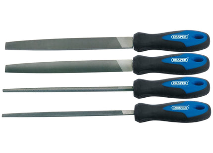 Draper Soft Grip Engineer's File Set, 200mm (4 Piece) 44962 Draper - Town Tools 