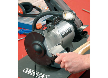 Draper Bench Grinder with Sanding Belt and Worklight, 150mm, 370W 05096 Draper - Town Tools 