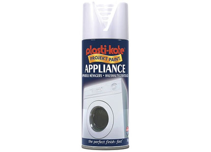 Plastikote Twist & Spray Appliance Enamel Gloss White 400ml PlastiKote - RockBottom Nothampton