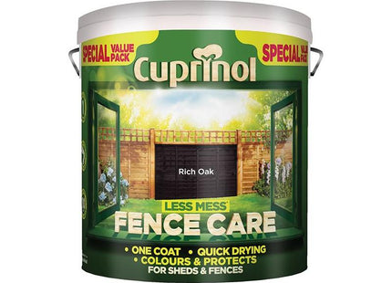 Cuprinol Less Mess Fence Care Rich Oak 6 litre Cuprinol - RockBottom Northampton