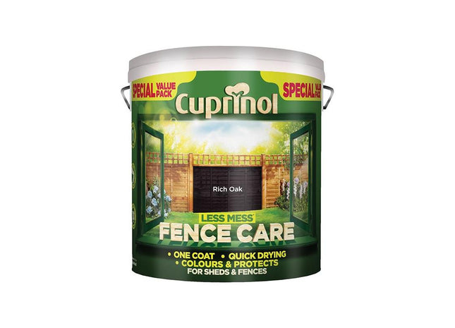 Cuprinol Less Mess Fence Care Rich Oak 6 litre Cuprinol - RockBottom Northampton