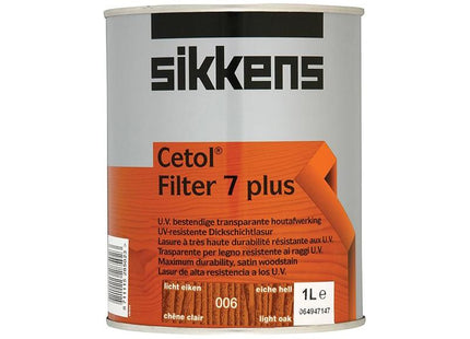 Sikkens Cetol Filter 7 Plus Translucent Woodstain Light Oak 1 litre Sikkens - RockBottom Nothampton