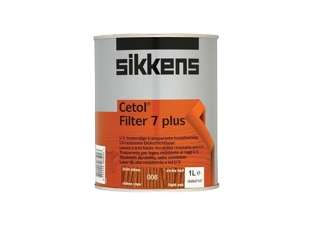 Sikkens Cetol Filter 7 Plus Translucent Woodstain Light Oak 1 litre Sikkens - RockBottom Nothampton