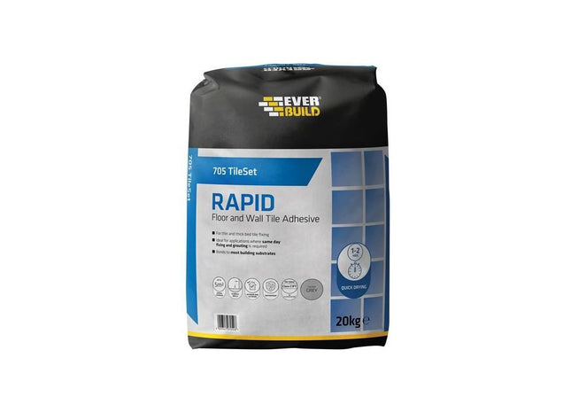 Everbuild Sika 705 Rapid Set Tile Mortar 20kg Everbuild Sika - RockBottom Northamptin
