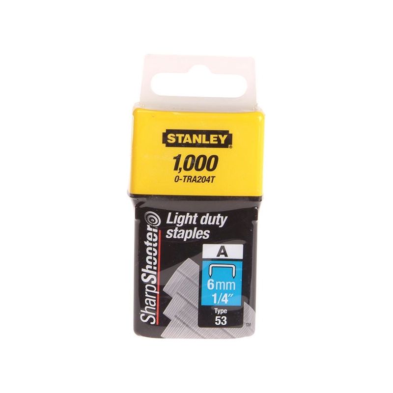 Stanley® Hand Tools TRA2 Light-Duty Staple 6mm TRA204T (Pack 1000) STANLEY® Hand Tools - RockBottom Nothampton