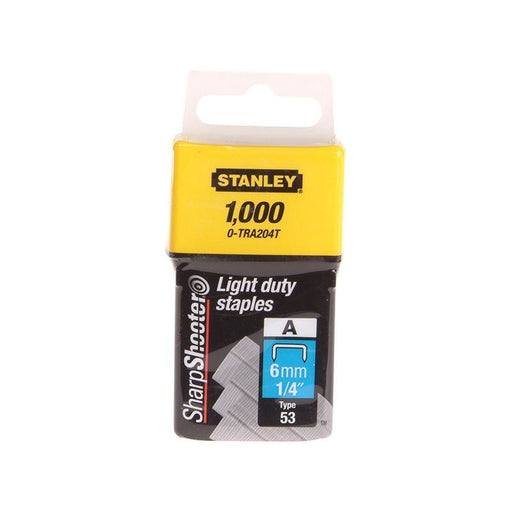 Stanley® Hand Tools TRA2 Light-Duty Staple 6mm TRA204T (Pack 1000) STANLEY® Hand Tools - RockBottom Nothampton